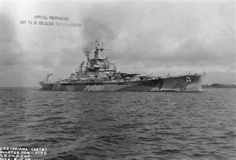 Photo Us Battleship Indiana Off Norfolk Virginia United States 15