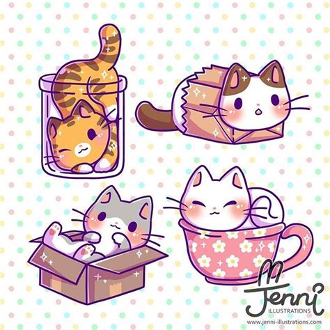 Chibi Cute Cat Drawing Preorder Wallpaper