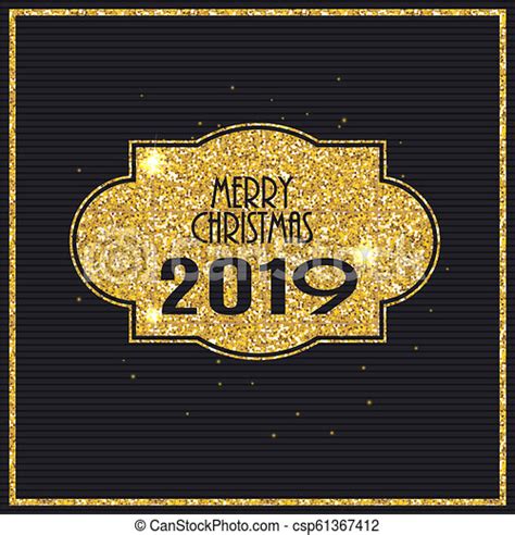 2019 Happy New Year Gold Glossy Background Vector Illustration Eps10