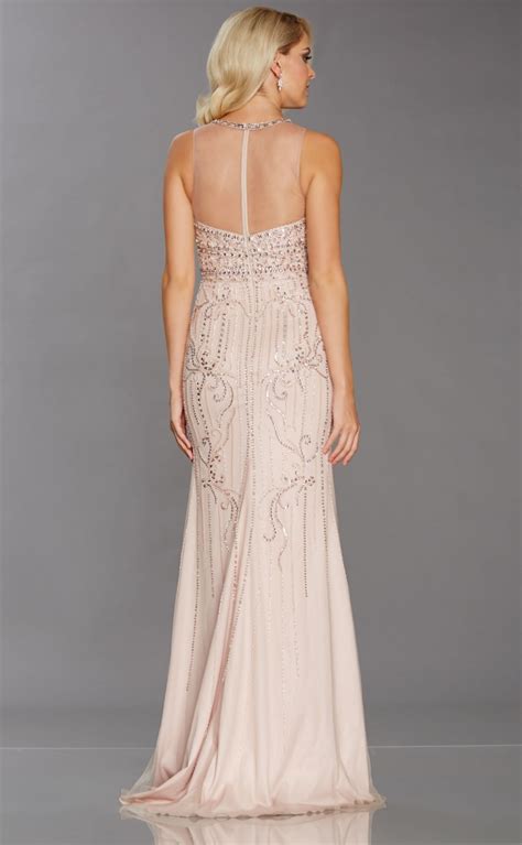Illusion Prom Jewel Dress Sand Bk Dressy Dresses