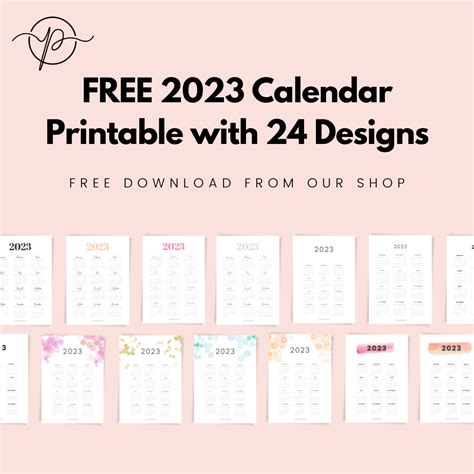 Free 2023 Calendar Printable 24 Gorgeous 2023 Yearly Calendar Templates