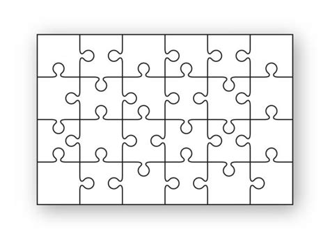 Blank Puzzle Pieces Template Drawing Stock Photos Pictures And Royalty