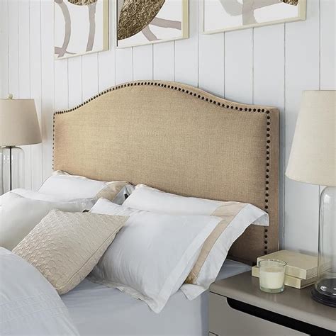 Dorel Living Winsted Linen King Headboard With Nailheads