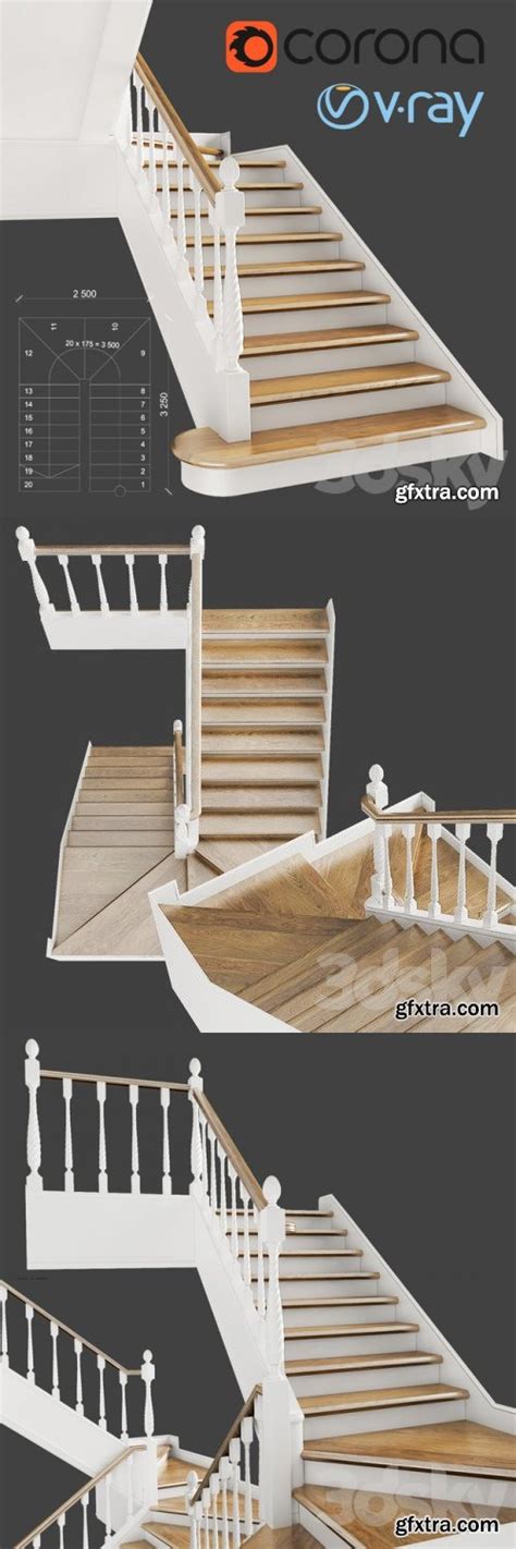 Classic Two March Staircase With Staggered Steps Gfxtra