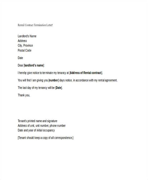 termination letter examples samples