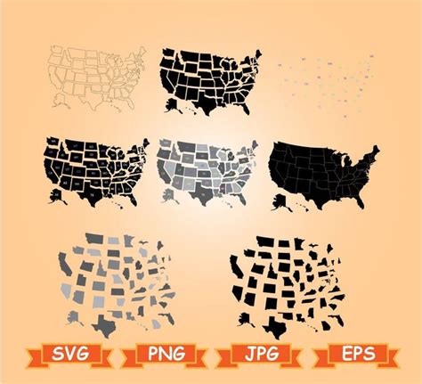 50 States Svg Usa Map Svg Usa Svg United States Svg Etsy Usa Map