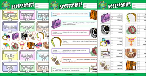 Accessories Esl Printable Worksheets For Kids 2