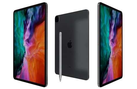 Apple Ipad Pro 12 9 2020 Wifi Cellular Space Gray 3d Model Cgtrader