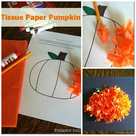 Fall Craft Tissue Paper Pumpkin The Taylor House