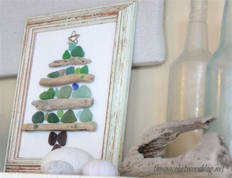 Sea Glass And Driftwood Christmas Craft The Space Between Glass Crafts Christmas Sea Glass