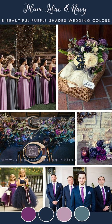 Purple And Blue Wedding Color Palettes For The Bridesmaid Groomsmid