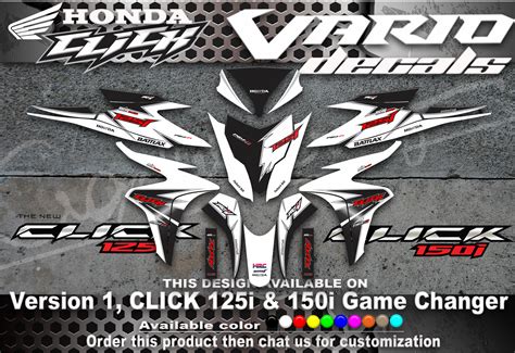 Honda Click 125 Decals Version 1 Design Available On Version 2 125i