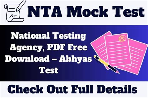 Nta Mock Tests 2023 National Testing Agency Pdf Free Download Abhyas