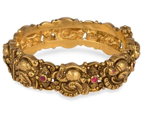 Beautiful Antique Bangles Design In Gold Dhanalakshmi Jewellers
