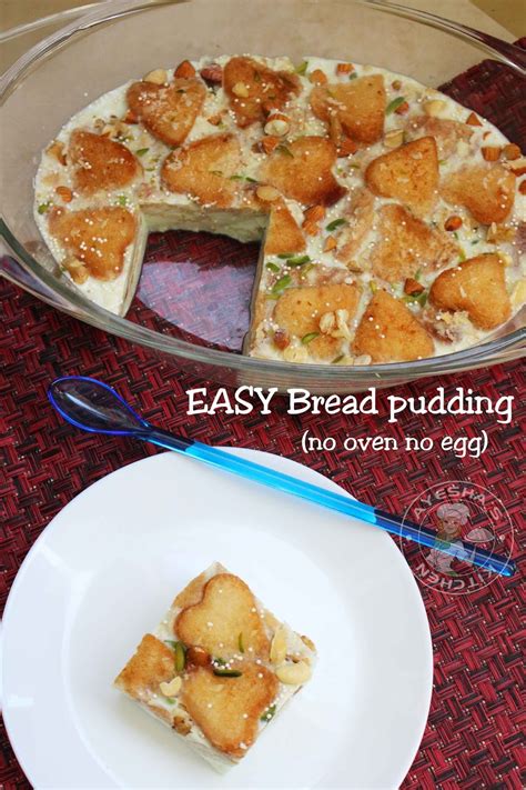 Eggless dessert recipes, because desserts are for everyone! EASY BREAD PUDDING - NO OVEN NO EGG BREAD PUDDING RECIPE