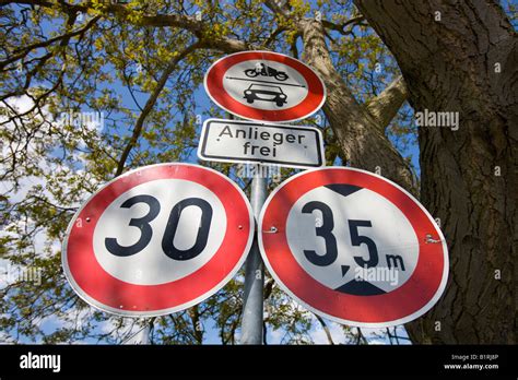Traffic Signs Germany Europe Stock Photo Alamy