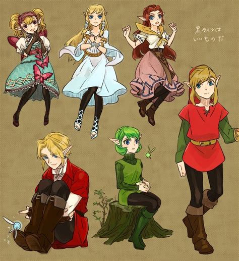 Zelda Characters Sheet With Black Tights