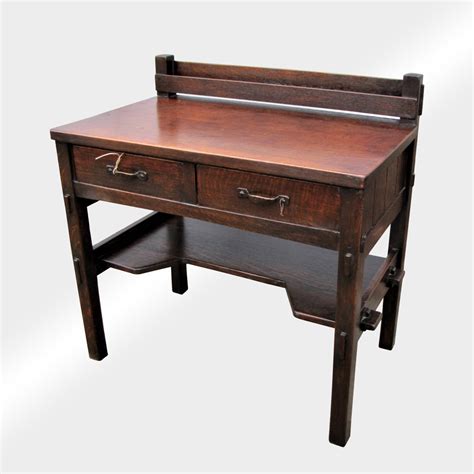 Antique Early Gustav Stickley Two Drawer Desk W1045 Joenevo