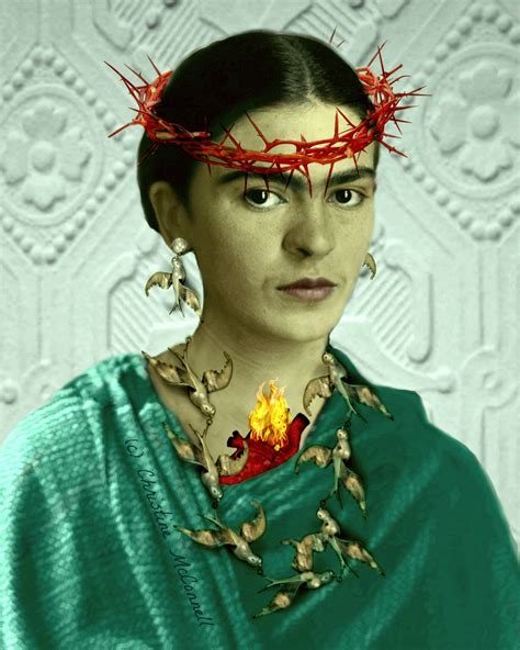 After Frida Kahlos Self Portrait With Thorn Necklace And Hummingbird