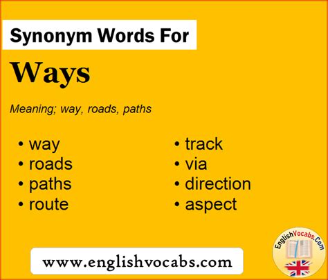 Ways Synonym Listdarelo