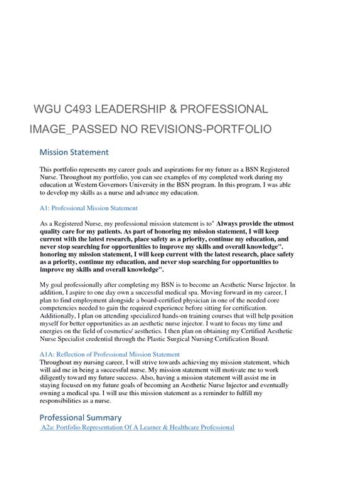 Solution Wgu C Leadership Professional Image Passed No Revisions Portfolio Studypool