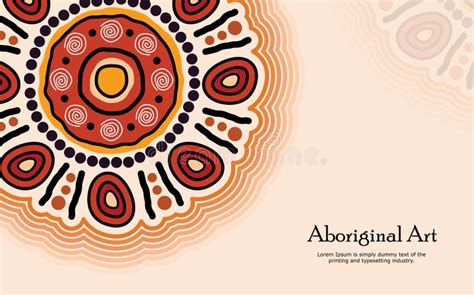 Aboriginal Dot Art Banner Background Stock Vector Illustration Of