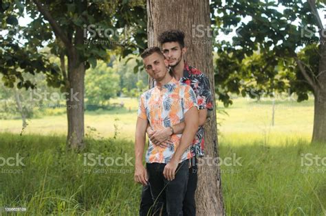 A Gay Couple Fall In Love In Nature Stock Photo Download Image Now