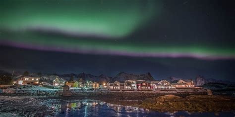 The Aurora Borealis In Norway The Northern Lights On The Lofoten