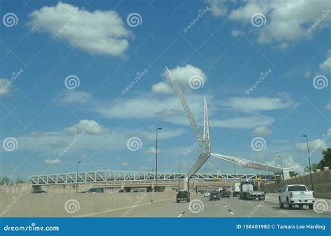 Skydance Bridge I 40 In Oklahoma City Features A Sculpture Editorial