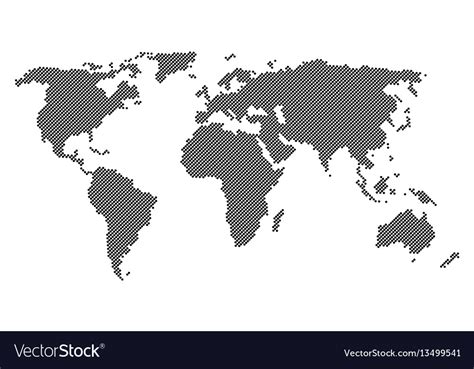 Dotted World Map Isolated Royalty Free Vector Image