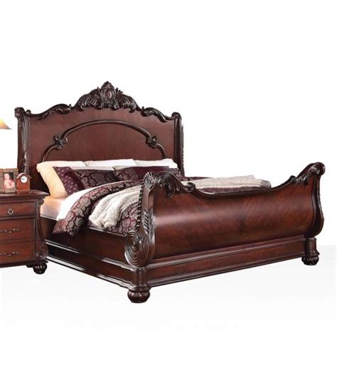 Grand Estates Leather Queen Sleigh Bed Hanaposy
