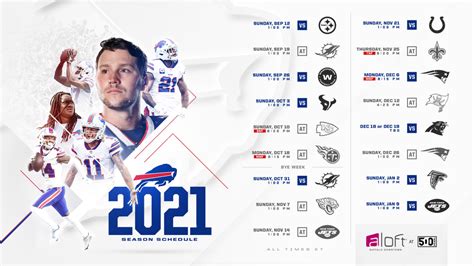 2021 Buffalo Bills Schedule Complete Match Up Information For 2021 Nfl