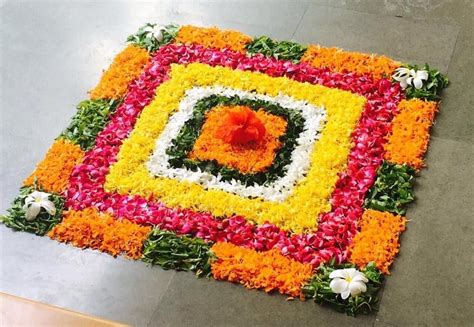 Pin By Rachana Durve On Floral Decoration Rangoli Designs Flower