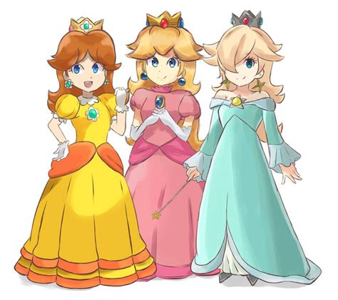 Super Mario Bros Three Princesses By Chocomiru02 On Deviantart