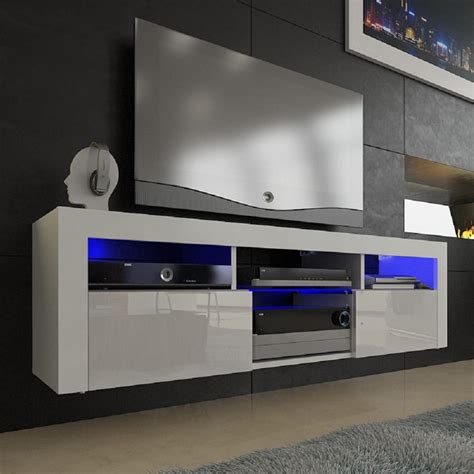 Bari White Wall Mounted Floating Modern Tv Stand By Meble Furniture