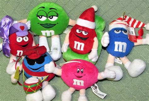 Mandms Plush Lot Collectibles Mini Stuffed Characetrs Blue Vintage Pink