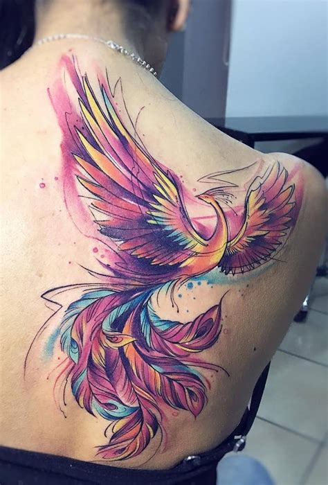 40 Watercolor Phoenix Tattoo Ideas