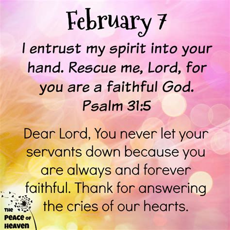 February 7 Psalm 31 5 J Daily Verses Daily Scripture Daily