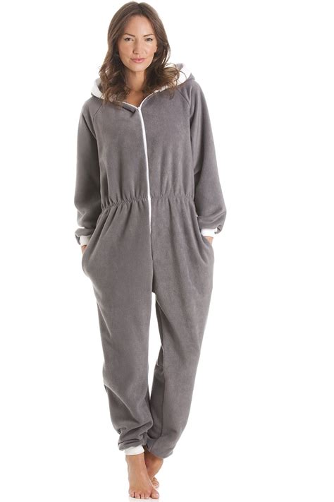 Fleece Hooded All In One Grey Onesie Pyjama