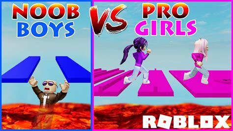 Noob Vs Pro Boys Vs Girls Obby Roblox Youtube