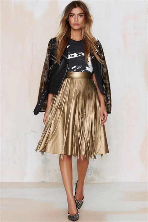 Nastygal In 2019 Metallic Pleated Skirt Fashion Skirt Fashion