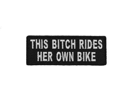 This Bitch Rides Her Own Bike Patch Brass Pole Motorcycle Accessories