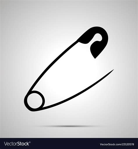 Open Safety Pin Simple Black Silhouette Royalty Free Vector