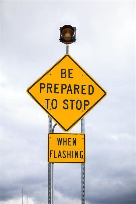 Be Prepared To Stop Road Sign Stock Image Image Of Prepared Caution