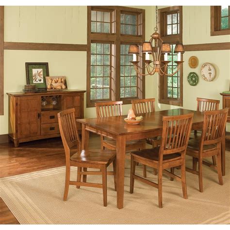 Dining room craftsman san francisco by harrell. Shop Arts and Crafts 7-piece Rectangular Dining Set by ...