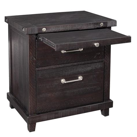 Benjara Bm209528 Wooden Nightstand With 2 Drawer Storage And Pull Out