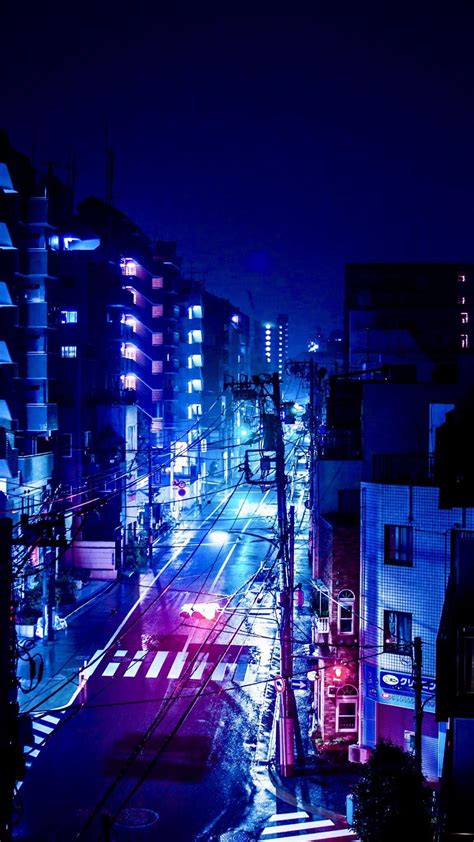 Anime City Lights At Night Aesthetic Wallpapers Wallpaper Cave
