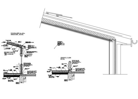 Pitched Roof Construction And Wall Insulation Detail Dwg File Cadbull