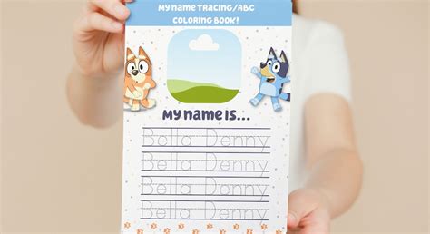 Personalized Bluey Nameabc Letter Tracing And Coloring Etsy Canada