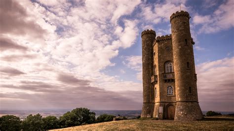 Grey Concrete Medieval Tower Under The Cloudy Sky Hd Wallpaper